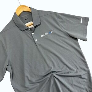 Nike Mens Gray Chevrolet Blazer Polo Shirt Golf Performance Short Sleeve Large